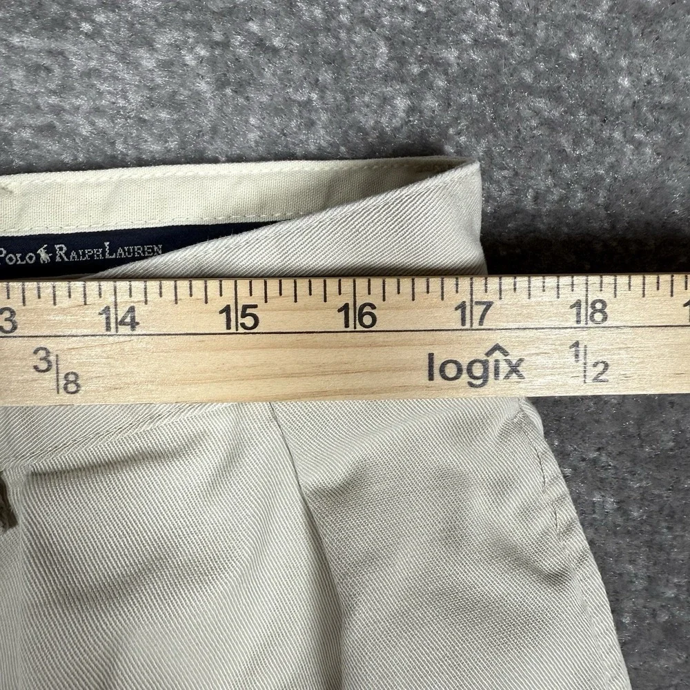 Polo Ralph Lauren Pants Men's 35x29 Beige‎ Straight Leg Pleated Front Baggy Prep